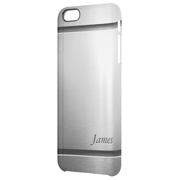 Stylish Brush Metal Stainless Steel Look Pattern Uncommon Clearlyâ„¢ Deflector iPhone 6 Plus Case