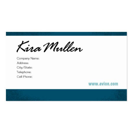 Stylish Business Card (all purpose) - "Avion" (back side)