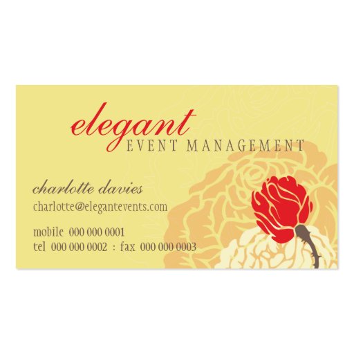 STYLISH BUSINESS CARD elegant rose (front side)