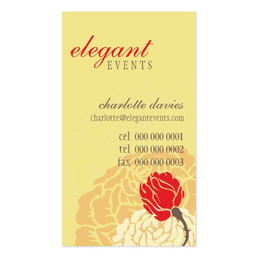 STYLISH BUSINESS CARD elegant rose