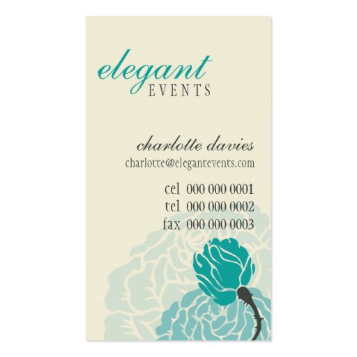 STYLISH BUSINESS CARD elegant rose jade cream (front side)