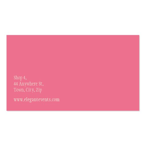 STYLISH BUSINESS CARD :: elegant rose pink cream (back side)
