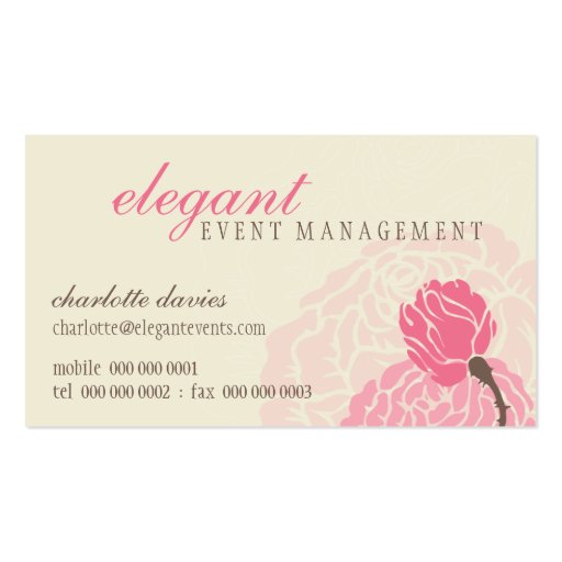 STYLISH BUSINESS CARD :: elegant rose pink cream