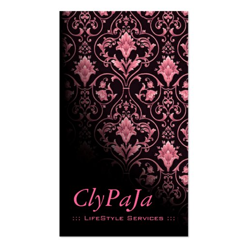 Stylish Business Card - "Roccoco" (blush rose) (front side)