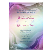 Stylish Butterflies Wedding Invitation