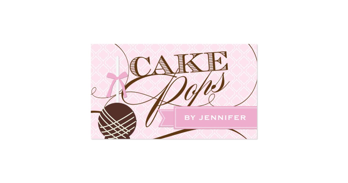 Stylish Cake Pop Business Card Zazzle
