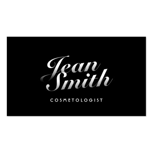 Stylish Calligraphic Cosmetologist Business Card (front side)