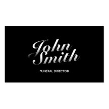 Stylish Calligraphic Funeral Business Card