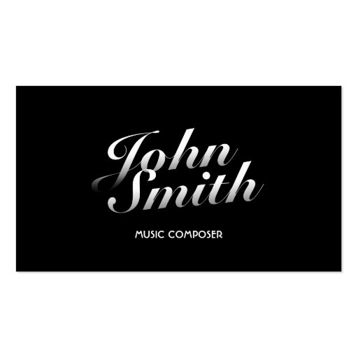 Stylish Calligraphic Music Composer Business Card (front side)