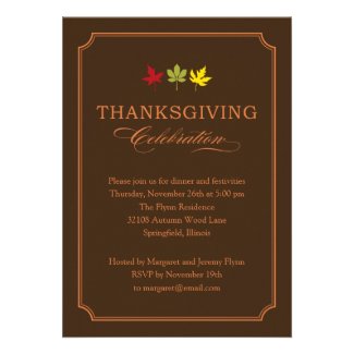 Stylish Celebration Thanksgiving Dinner Invitation