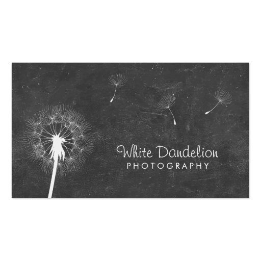 Stylish Chalkboard Dandelion Photography Business Cards