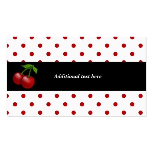 Stylish Cherry Cake Custom Bakery Business Card (back side)