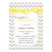 Stylish Chevron Couple's Baby Shower Invitation