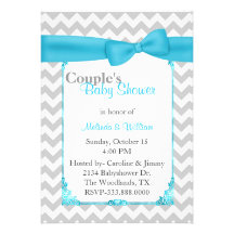 Stylish Chevron Couple's Baby Shower Invitation