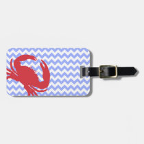 Stylish Chevron & Crab Luggage Tag luggage tags