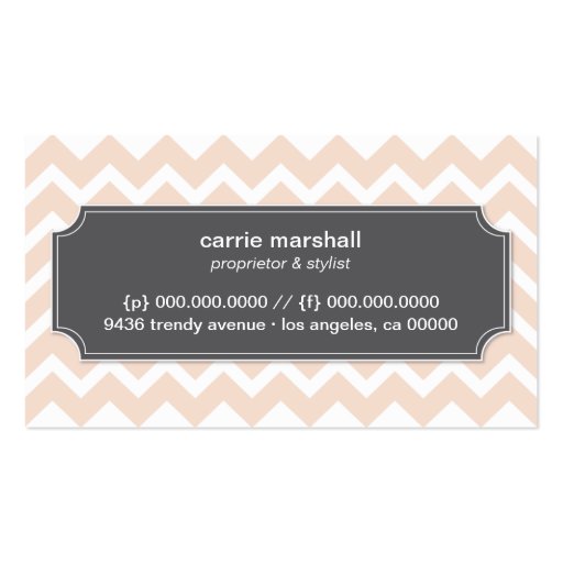 Stylish Chevron Pattern Business Card (back side)