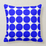 Stylish Chic Girly Blue Polka Dots for Her Pillow