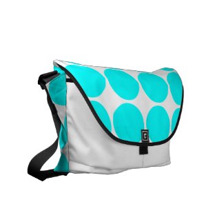 Stylish Chic Girly Cyan Polka Dots for Her Messenger Bag