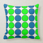 Stylish Chic Lime & Sapphire Polka Dots for Her Pillows