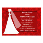 Stylish chic red damask bridal shower invitation