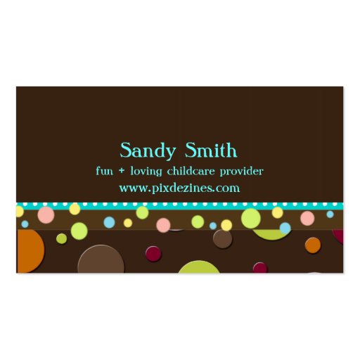 Stylish childcare business cards (front side)