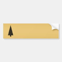 Stylish Christmas Tree. Black and Gold. Bumper Stickers