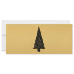 Stylish Christmas Tree. Black and Gold. Custom Rack Card