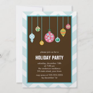 Stylish Christmas Tree Ornaments Holiday Party invitation