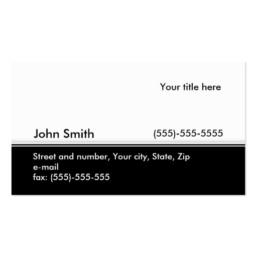 Stylish classic business or profile card business cards (front side)