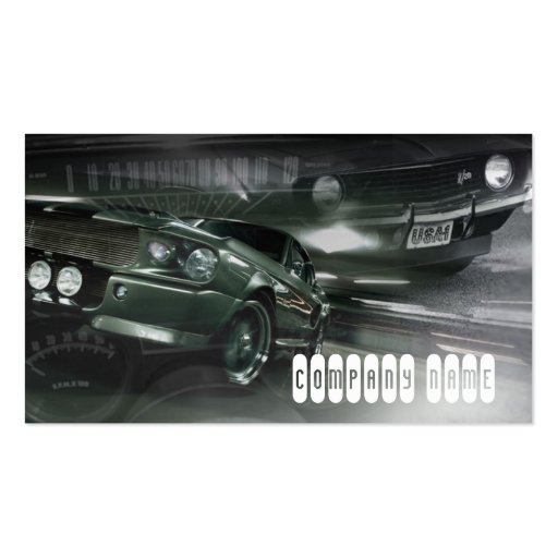 Stylish classick muscle automotive business card (front side)