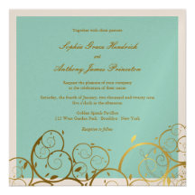 Stylish Classy Golden Spirals Wedding Invitation