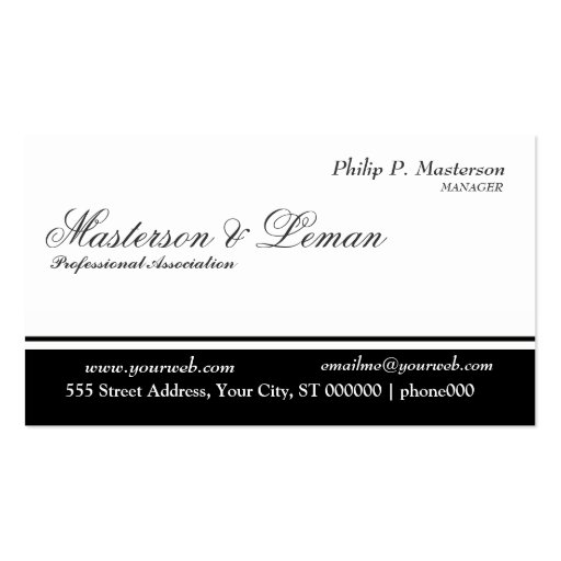 Stylish Clean  Black and White Business Card Templates (front side)