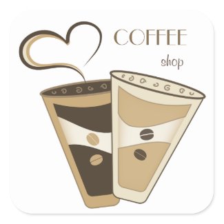 Stylish Coffee Shop Sticker sticker
