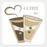 Stylish Coffee Shop Sticker