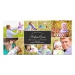 Stylish Collage Birth Announcement - Charcoal photo cards