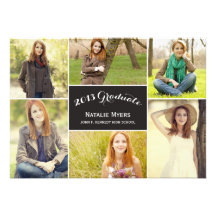 Stylish Collage Graduation Invitation Announcement