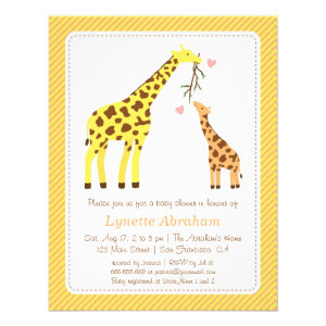 Stylish Colourful Giraffe Baby Shower Invitations