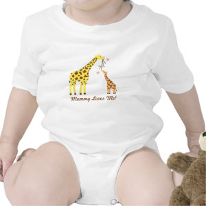 Stylish Colourful Giraffe Mommy and Baby Bodysuits