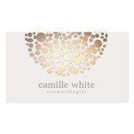 Stylish Cosmetology Faux Gold Foil Circle Motif Business Card