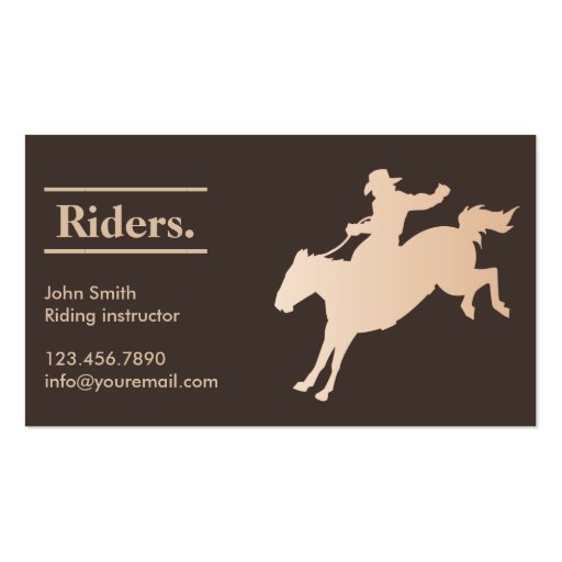Stylish Cowboy Horseback Riding Business Card