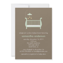 Stylish Crib Baby Shower Invitations {green}