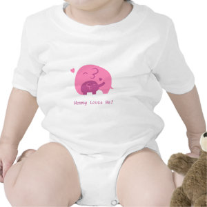 Stylish Cute Baby Girl Elephant and Mommy Bodysuits