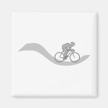 Stylish Cycling Themed Design in Gray. Refrigerator Magnet