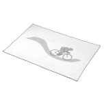 Stylish Cycling Themed Design in Gray. Place Mat