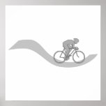 Stylish Cycling Themed Design in Gray. Poster