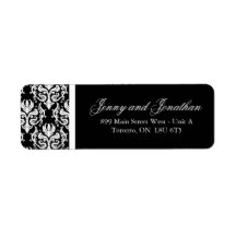 Stylish Damask RSVP Address Labels