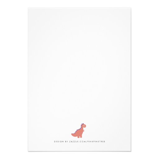 Stylish Dinosaur Yellow Pink Baby Shower Invite
