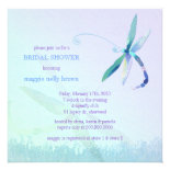 Stylish Dragonfly Blue Purple Bridal Shower Invite