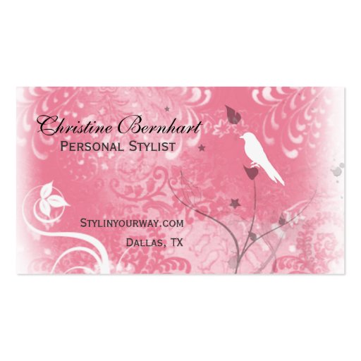 Stylish Dusty Rose Flourish Business Card
