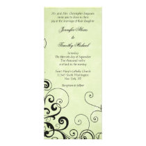 Stylish elegant black swirls wedding invitation
